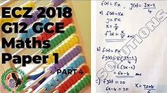 ECZ Grade 12 GCE Maths P1 2018 SOLUTIONS (Q16 to Q20) | Zambian Past Paper
