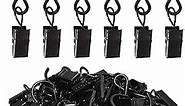 AMZSEVEN Stainless Steel S Hooks Curtain Clips, 50 Pack Hanging Party Lights Hangers Gutter Photo Camping Tents, Art Craft Display, Garden Courtyards Decoration, 2.4 Inch Long Black