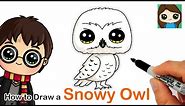 How to Draw Snowy Owl Hedwig | Harry Potter