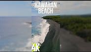 Breathtaking Ocean Swells - Calm Atmosphere of Hawaiian Volcanic Sand Beach for Vertical Screens 4K