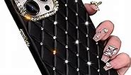 Changjia for iPhone 14 Pro Max Glitter Bling Case for Women, Cute Bling Rhinestones Diamond Sparkle Shiny Soft TPU Silicone Shockproof Slim Girls Protective Case for iPhone 14 Pro Max 6.7 Inch (Black)