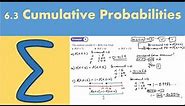 6.3 Cumulative Probabilities (STATISTICS AND MECHANICS 1- Chapter 6: Statistical distributions)