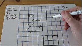 Maths - Perimeter using 1cm squares