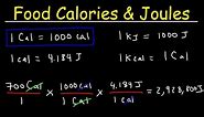 Joules, Food Calories, & Kilojoules - Unit Conversion With Heat Energy - Physics Problems