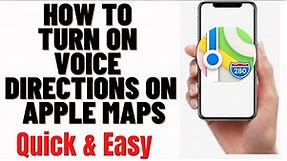 How to turn on voice directions on Apple Maps,how to enable spoken directions in maps on iphone