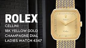 Rolex Cellini 18k Yellow Gold Champagne Dial Ladies Watch 4347 | SwissWatchExpo