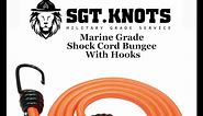 SGT KNOTS - Bungee Cord with Hooks | Marine Grade Shock Cord with 2 Hooks - Heavy Duty Elastic Cord - Bunjie Cords Strap - Bungees for Tie Downs, Camping, & Cars (72 in - White, 4Pack)