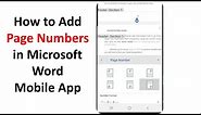 How to Add Page Numbers in Word App mobile phone