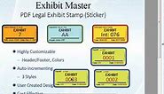 Exhibit Master creates customizable, auto-incrementing dynamic exhibit stickers for PDFs in Acrobat.