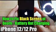 How to Fix Black Screen of Death - Battery Not Charging on iPhone 12/12 Pro
