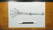 How to draw SKELETON ARM | Arm Bones step by step