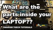 How to identify the main parts and components inside a laptop computer