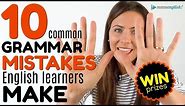 10 MOST COMMON Grammar Mistakes English Learners Make 😭😭😭