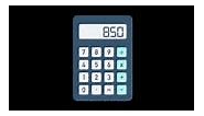 Animated blue calculator icon designed in flat icon style, study or...
