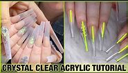 CRYSTAL CLEAR ACRYLIC NAILS FOR BEGINNERS TUTORIAL 2020 | TRANSPARENT NAILS ART | NAILS FASCINATION