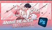 (FREE PSD) How to make a CLEAN Anime Banner/Header in Photoshop 2024
