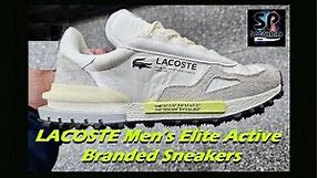 LACOSTE Men's Elite Active Branded Sneakers (Off White / Light Green)