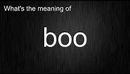What's the meaning of "boo", How to pronounce boo?