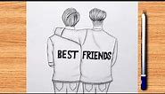 |How to draw a boys best Friends |Best friends drawing boy | Friends drawing boy | Easy drawing