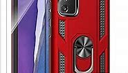 for Samsung Galaxy Note 20 Case, Note20 5G Case with HD Screen Protectors, Military-Grade Metal Ring Holder Kickstand 15ft Drop Tested Shockproof Cover Case for Samsung Galaxy Note 20 Red