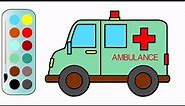 How to Draw an Ambulance in easy steps | Ambulance Coloring Pages | MHP Learning School