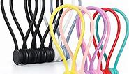 Magnetic Cable Ties, FGSAEOR Reusable Silicone Twist Cords Organizers for Bundling and Organizing, Holding Stuff, Book Markers, Fridge Magnets, Cable Manager Keeper Wrap Straps Clips (B-12 Pack) …