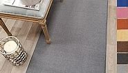 Kapaqua Custom Size Solid Plain Rubber Backed Non-Slip Hallway Stair Runner Rug Carpet Grey, 22in x 5ft