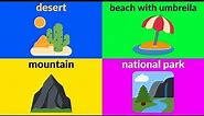 PLACES AND BUILDINGS VOCABULARY for Kids with Emojis - Learn Public Places in English