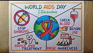 World AIDS Day Poster Drawing easy, 1st dec| AIDS day drawing| How to Prevent AIDS disease Drawing