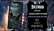 Batman Birthday Video Invitation - Batman Dark Knight Rises Theme Party Invite