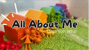 Classroom set up for the All About Me Theme// play-based preschool