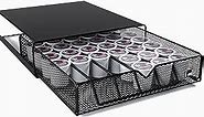 Coffee Pod Holder for Counter, K-cup Coffee Station for Keurig Pods - Coffee Bar Accessories - Caddy Dispenser with Sliding Drawer for Kitchen Organizer - Holds 36 Cups | The Mesh Collection, Black