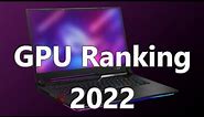 Laptop GPU ranking 2022 - best GPUs for gaming