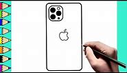 How to draw apple iphone easy step by step || iphone drawing for kids || easy drawing