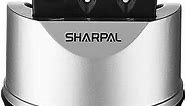 SHARPAL 191H Pocket Kitchen Chef Knife Scissors Sharpener for Straight & Serrated Knives, 3-Stage Knife Sharpening Tool Helps Repair and Restore Blades