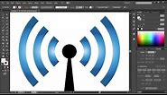 How to Draw WiFi Signal Icon in Adobe Illustrator | 2