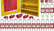 Lockout Tagout Station Kit Board Locks 80pcs,Lock Out Tag Out Loto Hasps,Tags,Circuit Breaker Lockout,Ball Valve Lockout,Electrical Plug Lockout,Steel Cable Lockout (Metal Station kit)