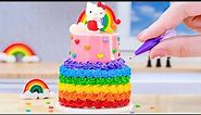 The Most Beautiful Miniature Rainbow Hello Kitty Cake Design 🌈 Awesome Hello Kitty Cake For Birthday