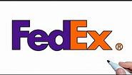 How to draw a FedEx logo step by step