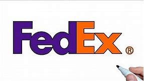 How to draw a FedEx logo step by step