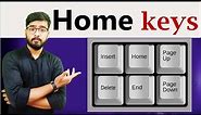 Keyboard Home Keys || Use of Home Keys in Hindi || Insert, Delete, Home, End, Page Up, Page-down |