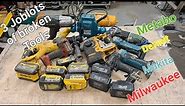3 whole boxes of tools sent in for repair from 3 different customers Makita Dewalt Metabo Milwaukee