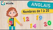 Anglais - Nombres de 1 à 20 - Numbers