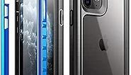 iPhone 11 Pro Case, Poetic Full-Body Hybrid Shockproof Rugged Clear Bumper Cover, Built-in-Screen Protector, Guardian Series, Case for Apple iPhone 11 Pro (2019) 5.8 Inch, Blue/Clear