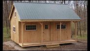 "16X20 Vermont Cottage - Option A" - Tour DIY Post & Beam Cabin with Large Front Porch & Loft