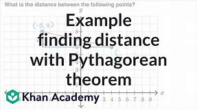 Example finding distance with Pythagorean theorem