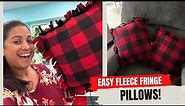 Fleece Fringe Pillow Cover Tutorial {EASY!}