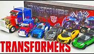 Transformers The Last Knight Optimus Prime Hauler and Diecast Flame Semi Truck Collection