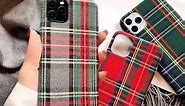 Mixneer Warm Flannel Plaid Cloth Phone Case Simple Plush Fabric Phone Case Compatible with iPhone 14 Pro Max 13 Pro Max Mini Cover (Compatible with iPhone 14 Pro, Green)