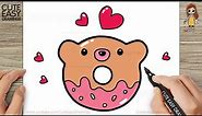 How to Draw a Cute Donut Easy Drawing and Coloring for Kids and Toddlers